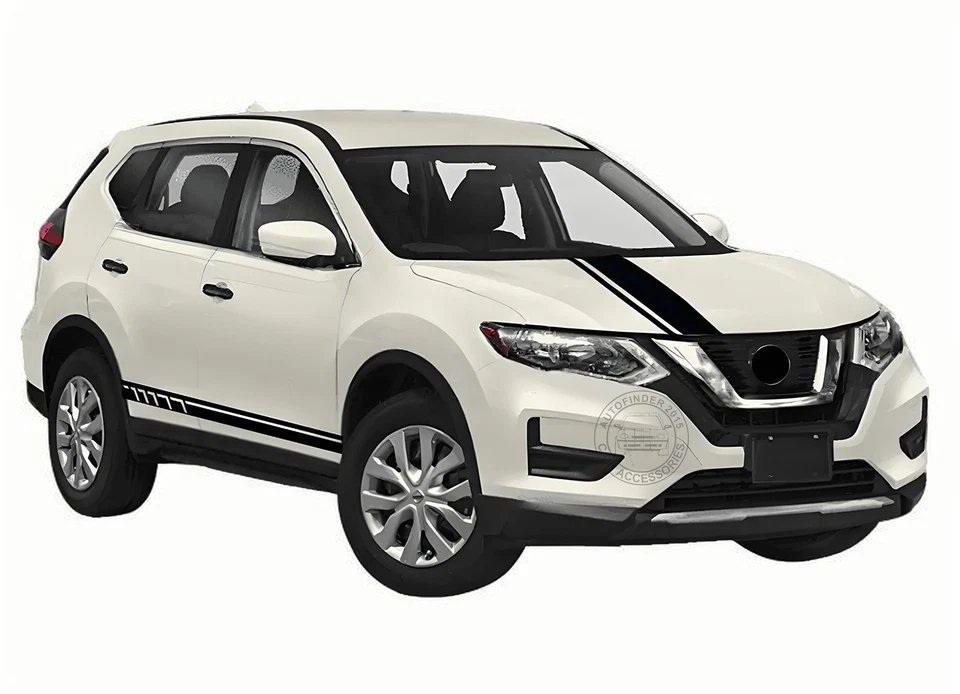 Car Hood Bonnet Stripe Side Skirt Sticker For Nissan X-Trail Graphic Vinyl Decal - Image 2 of 4