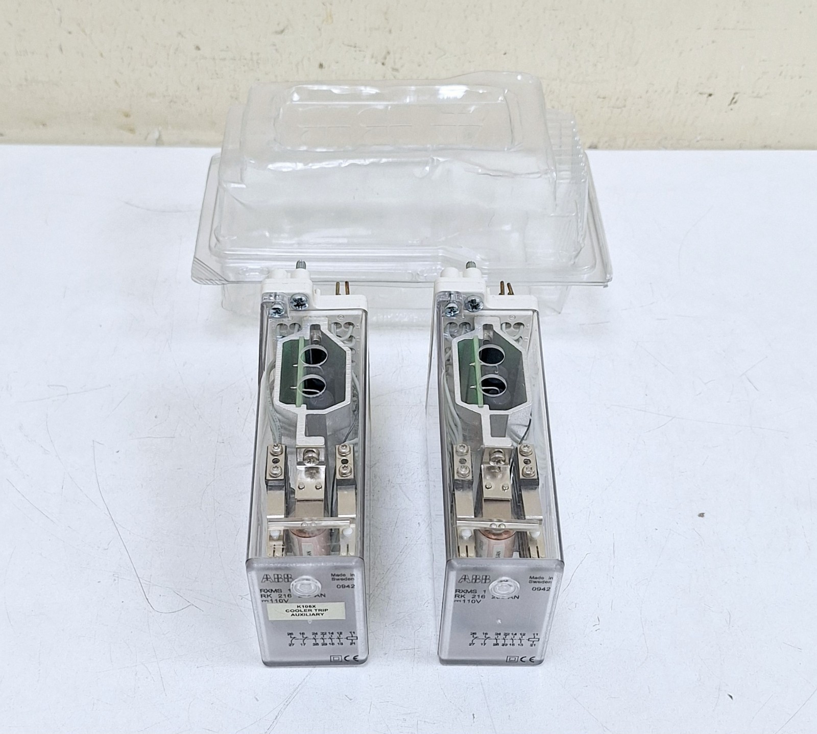 ABB RXMS 1 / RK 216 265-AN Auxiliary Relay 110VAC-2 (Lot of 2 pcs)