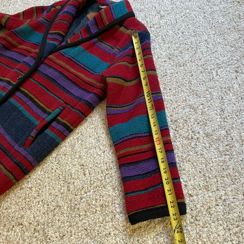 Vtg Woolrich Coat Women's L Striped Wool Nylon Blend Blanket Made In USA - Picture 16 of 16