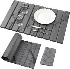 2 PCS Large Stone Dish Drying Mat for Kitchen Counter, Quick Dry Stone Dishes