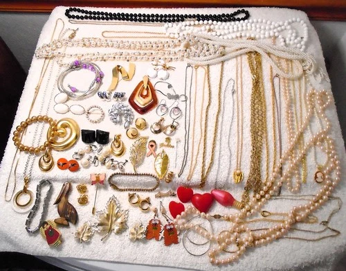 Vintage Jewelry Lot Estate Costume 88 pcs Junk Drawer Monet Fashion