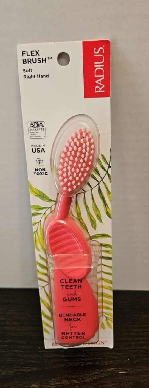 RADIUS Flex Brush with Soft Toothbrush BPA Free & ADA Accepted Right Hand
