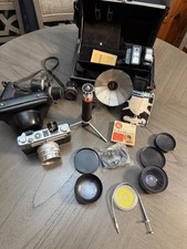 Vintage Yashica 35mm Camera W/Lenses Cases Book