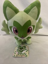 Pok mon Plushy 10 inch Sprigatito Toy Rare 3rd Round Pokemon Center NWT