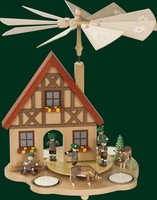 Tischpyramide Haus Bayern Teelicht Pyramide Volkskunst Erzgebirge NEU 16241