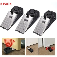 3PCS Portable Anti‑Theft Block Burglar Door Stop Alarm Security System Doorstops