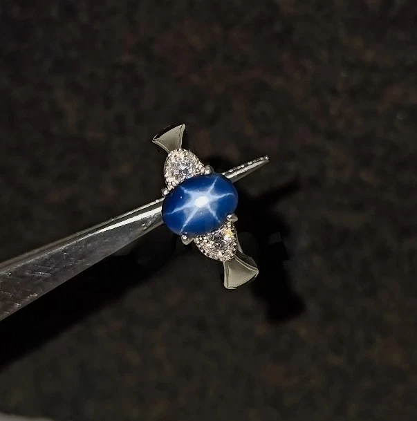 Vintage Lindy Star Sapphire Ring For Women's Christmas Ring, 925 Sterling Silver - Image 3 of 4