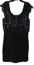 American Eagle Womens Dress Size Medium Black Sleeveless Sequin Beaded 