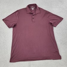 Greg Norman ML75 Polo Mens 2XL XXL Red Burgundy Performance Geometric Shirt