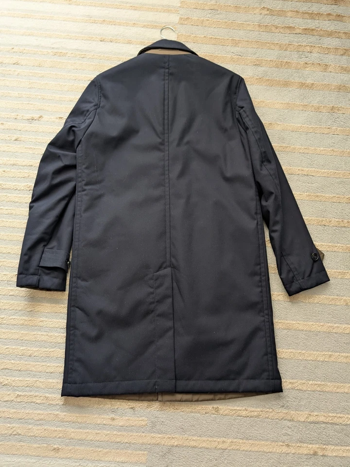 Mango Mens  Reversible Overcoat Jacket Navy/Brown S Insulated Premium Line - Image 2 of 4