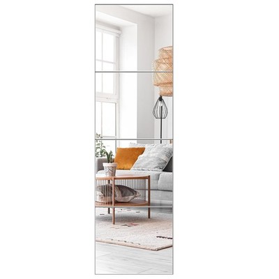 Mirror Full Length, 14x12 Inchx4PCS Wall Mirror Tiles,Full Body Mirror,Acryli...
