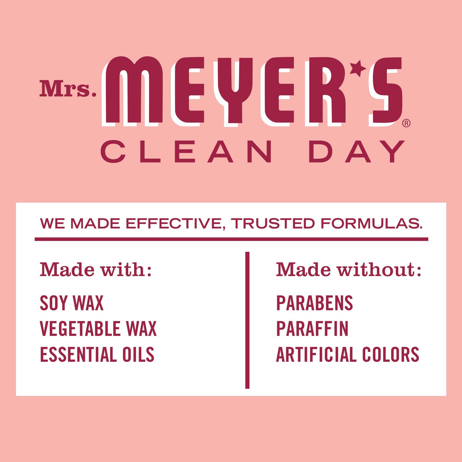MRS. MEYER'S CLEAN DAY Soy Tin Candle, 12 Hour Burn Time, Made with Soy Wax and