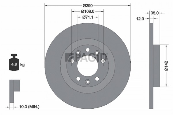 2X Bremsscheibe Pagid 55673NC FüR Opel Vivaro K0 Zafira Life Bus A18 P1UO Astra-image