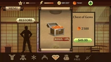 1250 Gems 50,000 Coins Shadow Fight 2 iPhone and Android Platforms