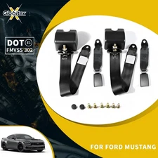 2X For Ford Mustang 3 Point Safety Adjustable Seat Belt Strap Car Vehicle
