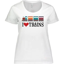 Inktastic I Love Trains Women's Plus Size T-Shirt Choo Childs Clothing Apparel