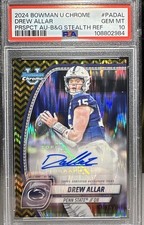 Drew Allar 2024 Bowman U Chrome Black & Gold Stealth Auto 15/24 Jersey # Penn St