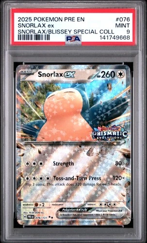 2025 POKEMON PRE EN-PRISMATIC EVOLUTIONS SPECIAL COLLECTION SNORLAX EX PSA 9