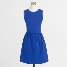 J. Crew Dress XS Purple Mini Pleated Ponte Sleeveless Fit Flare Back Zipper