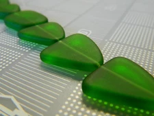 20x22MM Sea Glass Free Form Emerald Green Glass Beads - Man Made Sea Glass