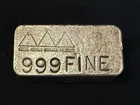 Argus Metals Boulder CO Vintage Ingot 10.17 TROY OZ- .999 Poured Silver Bar.