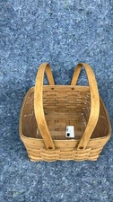 Longaberger Medium Square Basket w/Handles & Protector