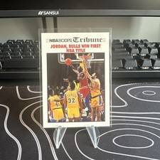 1991-92 Hoops Michael Jordan, Bulls Win First NBA Title Card #542 - Chicago