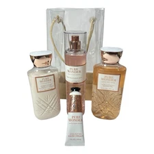 New Bath & Body Works Pure Wonder 4 Piece Gift Set Bag Lotion Mist Gel Cream