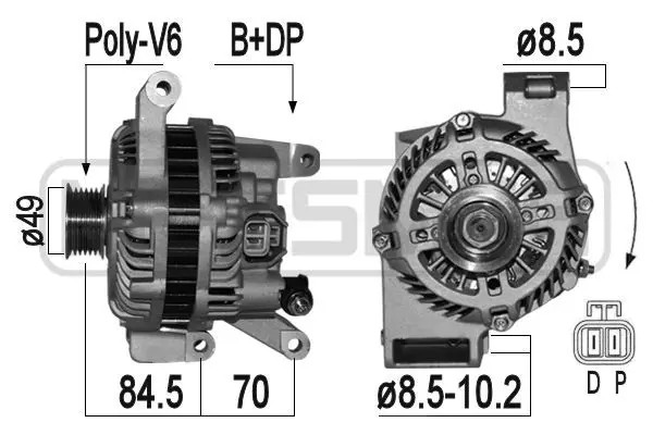 ERA 209358A Alternatore Alternatore-Corrente carica: 90A, Tensione: 14V - Immagine 2