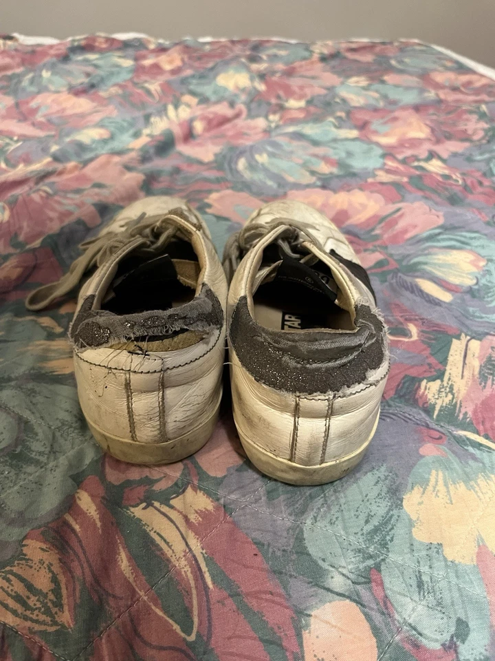 Golden Goose Superstar Private Edition Shoes Size 37 US 7 White Black Star Used - Image 4 of 4
