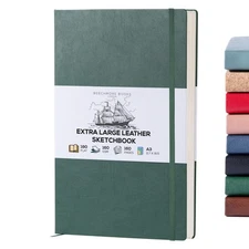 Art Sketch Book Extra Large A3 160 Pages 11.7 x 16.5 inch Hardcover Leather ...