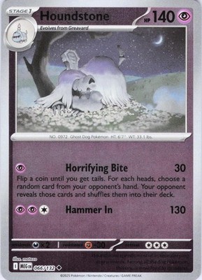 Houndstone - Pokemon Reverse Holo Uncommon 2025 Mega Evolution 066/132 NM