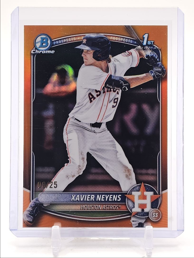 XAVIER NEYENS 2025 BOWMAN CHROME DRAFT 1ST ORANGE REFRACTOR /25 Q0963