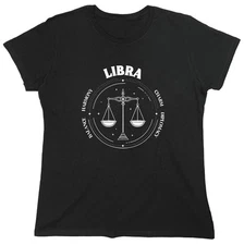 Libra Balance Harmony Charm Sarcastic Novelty Graphics Funny Womens T-Shirt