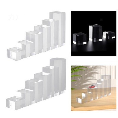 6Pcs Acryl Quadratischen Display Block Tabletop Display Riser Schmuck Ständer