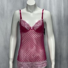 Y2K Rampage Full Figure Small Pink Teddy Hearts Valentines Day Lingerie Camisole