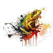 Watercolor Frog - Vinyl Decal Sticker - Car Window Laptop - ebn9031