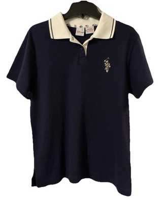 Disney Vintage Women s Polo Mickey Mouse Logo Navy Blue Collared Small golf 