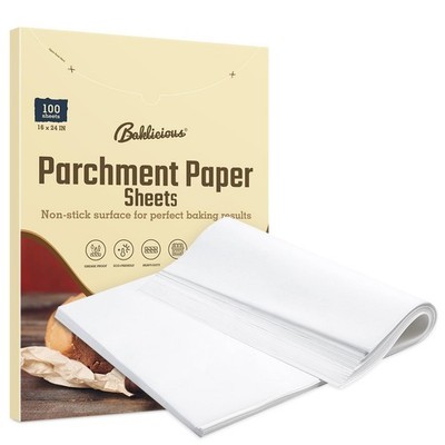 16x24 Heavy Duty Parchment Paper Sheets, 100 Precut Non-Stick for Baking &