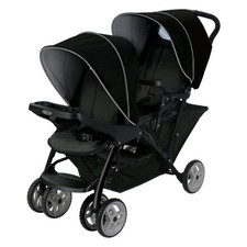 Graco Stadium Duo Tandem Double Pushchair Black with Canopy, Cup Holder