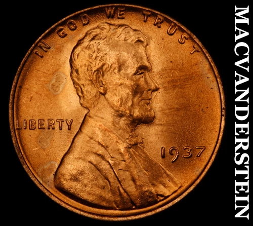 1937 Lincoln Cent- Red- Choice Gem Brilliant Uncirculated++++ No Reserve #J2222