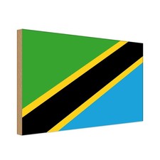 Holzschild 12x18 cm Tansanias Tanzania Flagge Fahne Wappen Deko Geschenk Holz Sc