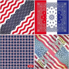 Patriotic Bandanna Bundle #1 Pack of 4 Made in USA