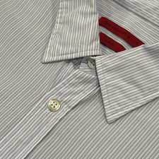 John Varvatos Star USA Striped Slim Fit Long-Sleeve Dress Shirt 16R Purple/Blue