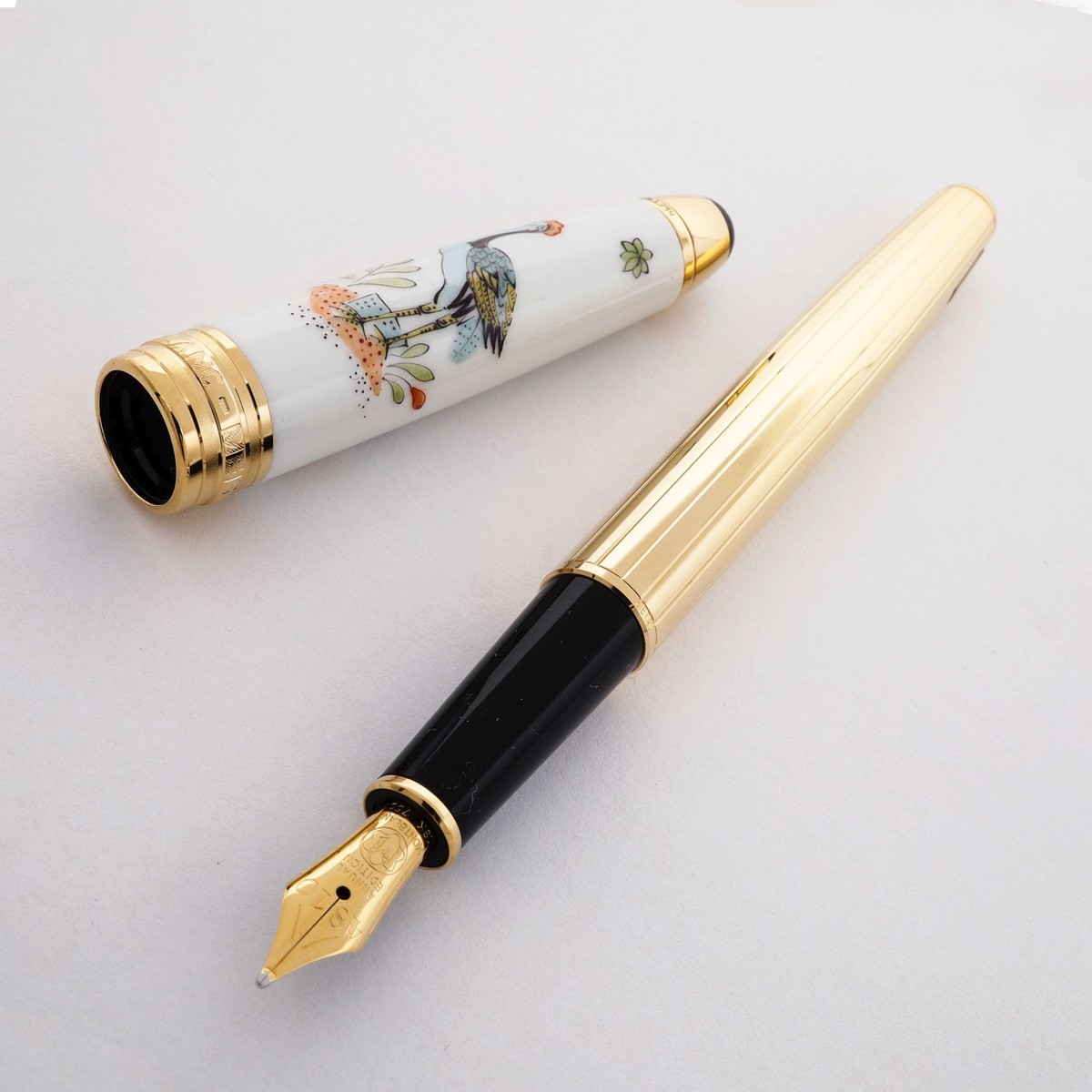 Montblanc Meissen Porcelain Annual Edition 2007 Crane Fountain Pen