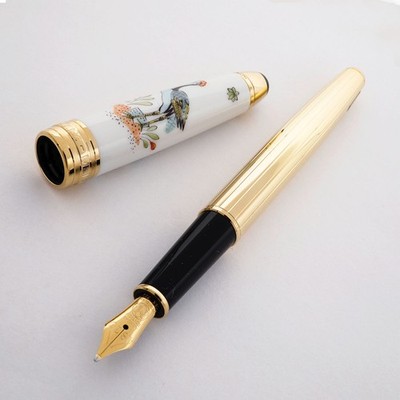 Montblanc Meissen Porcelain Annual Edition 2007 Crane Fountain Pen