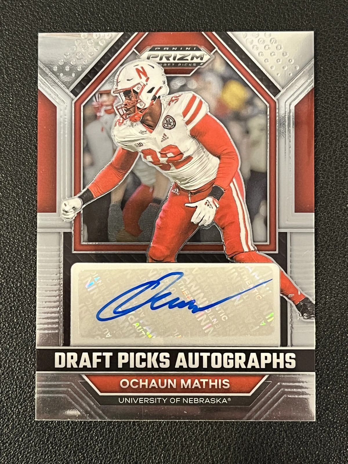 Ochaun Mathis Panini Prizm Draft Picks Draft Picks Autographs #DPAOCM Autograph-Blue Ice
