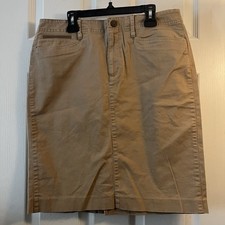 Lauren by Ralph Lauren Khaki Cotton Stretch straight cut pencil mini skirt 6