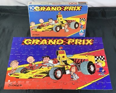 Vintage 1966 PEANUTS SNOOPY GRAND PRIX Puzzle RARE Arrow Games Ireland COMPLETE!