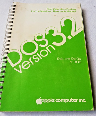The DOS Manual for Apple II - Disk Operating System Book - Vintage - 1980's